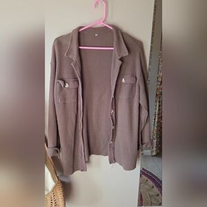 Brown Waffle Knitt Shacket Size S
